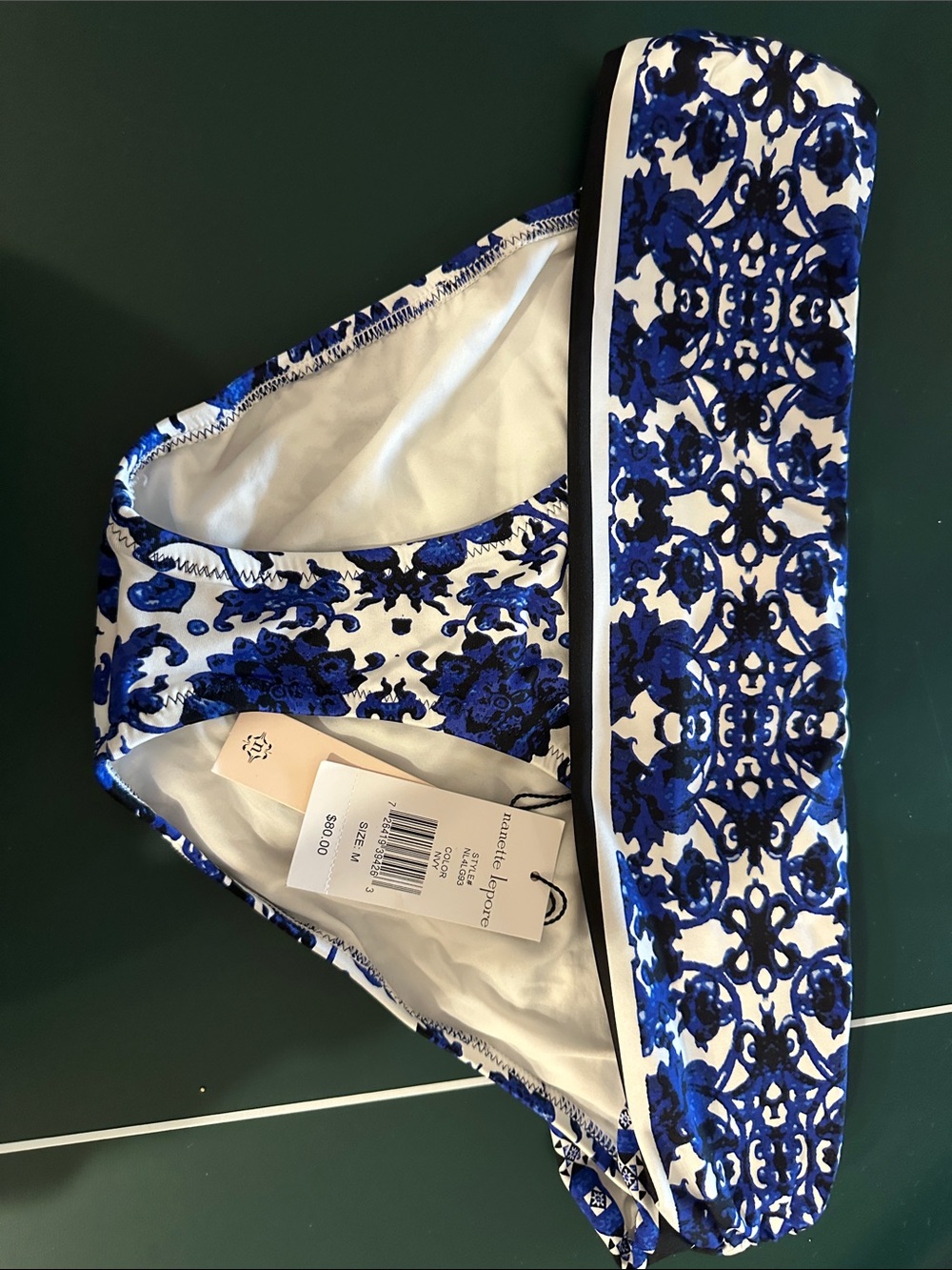 Nanette Lepore Blue and White Floral Bikini Bottoms